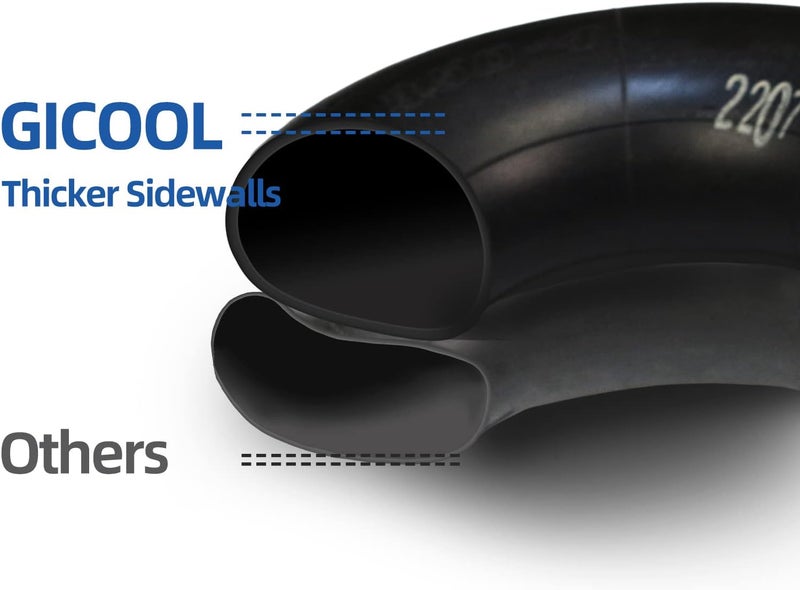 GICOOL 4.10/3.50-4 Replacement Inner Tube, 2 Pack with TR-87 Bent Valve Stem, Heavy Duty, for 10" Tires, Hand Truck Garden Utility Wagon Go Cart - Image 4
